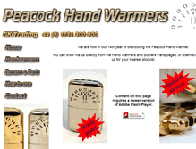 Tablet Screenshot of peacockhandwarmers.co.uk